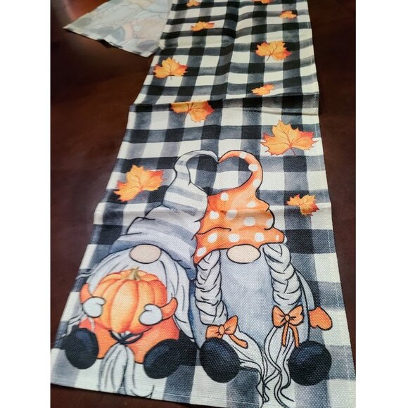Fall Table Runner Gnome Decor Pumpkin Halloween Thanksgiving Decorative Cloth - Picture 5 of 9